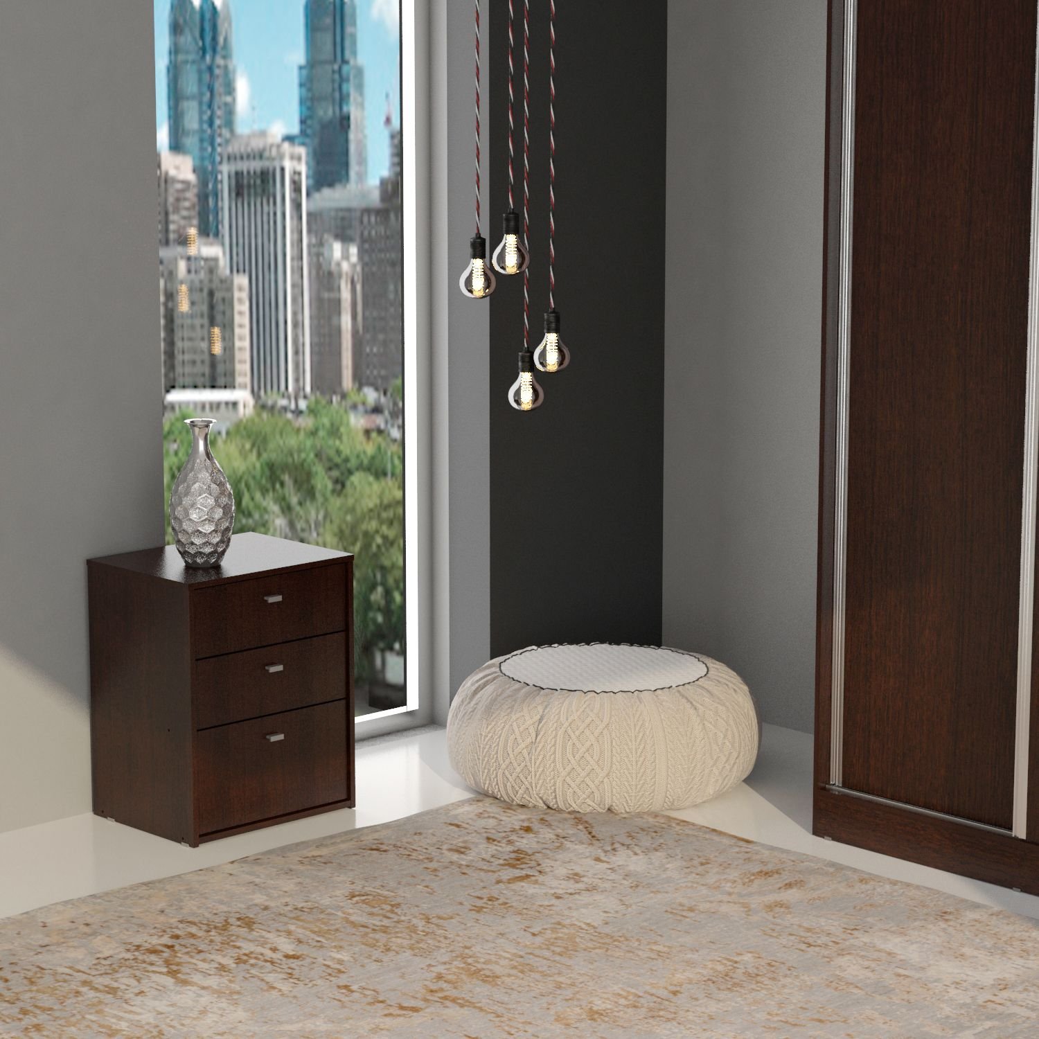 Mesa Nature 3 Cajones Color Wengue - Imagen 3