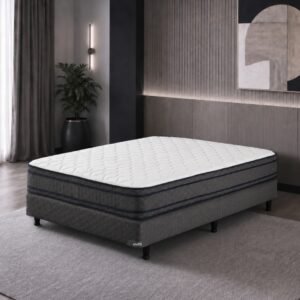 Conjunto Sommier 2 1/2 Plazas Piero Bahia Euro Resortes 140x190x27