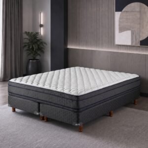 Conjunto Sommier Queen Size Piero Bahia Euro Resortes 160x190x27