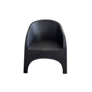 Sillón Simil Ratán Reforzado para Exterior Negro