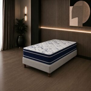 Conjunto Sommier 1 1/2 Plaza Natural Soft Virtus Espuma 100x190x26