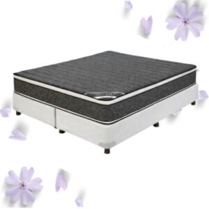 Conjunto Sommier Queen Size Gani Bordeaux 160x200