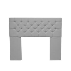 Respaldo Saluma 200cm Gamuzado Capitone Gris