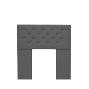 Respaldo Saluma 100cm Gamuzado Capitone Gris Oscuro