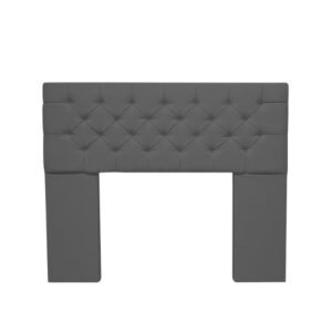 Respaldo Saluma 160cm Gamuzado Capitone Gris Oscuro