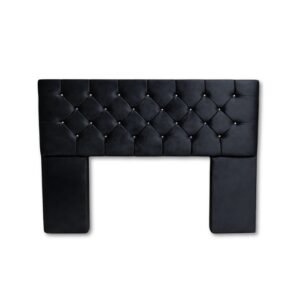 Respaldo Saluma 200cm Gamuzado Capitone Negro