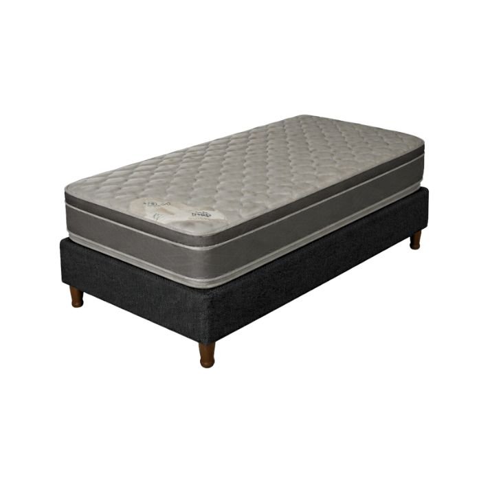 Conjunto Sommier 1 Plaza Gani Silver Flex Espuma 80x190x26