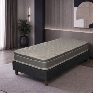 Conjunto Sommier 1 Plaza Gani Silver Flex Espuma 80x190x26
