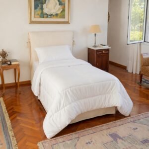 Acolchado Brescia 1 1/2 Plaza Simil Plumon Blanco