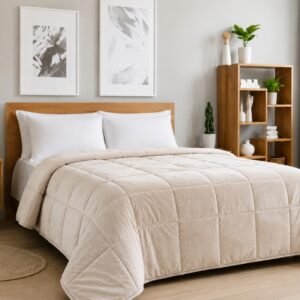 Acolchado Kavanagh Flannel Queen Size Beige