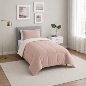 Acolchado Kavanagh 1 1/2 Plaza Reversible Rosa