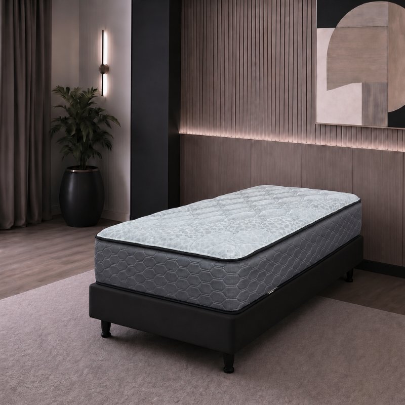 Colchón 1 1/2 Plaza Suavestar Boreal Bamboo Resortes 100x190x26