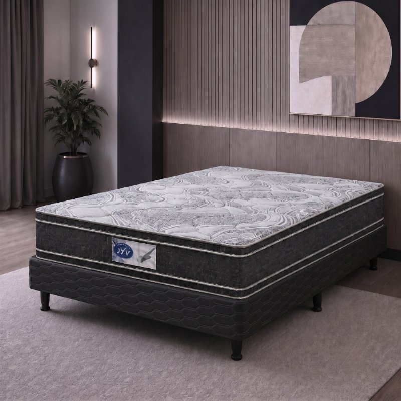 Conjunto Sommier 2 1/2 Plazas JyV Hefesto Espuma 140×190